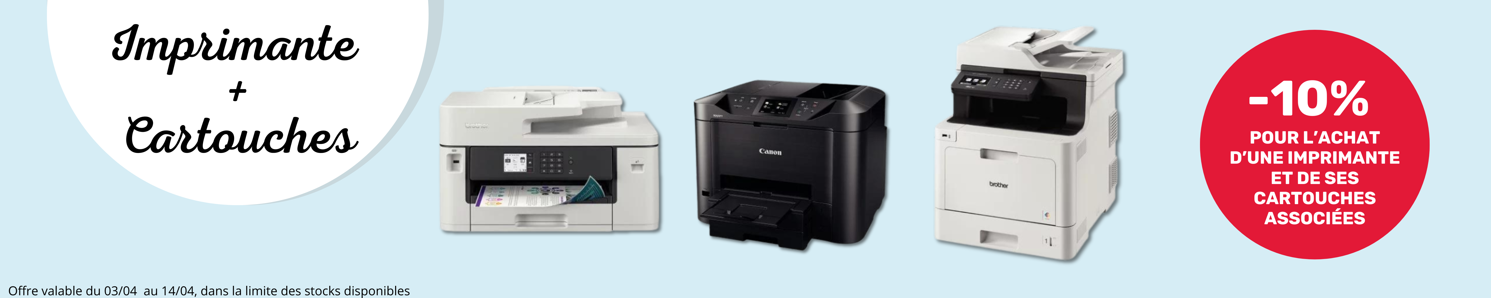 Offre imprimante + cartouches associées = -10% - Office DEPOT